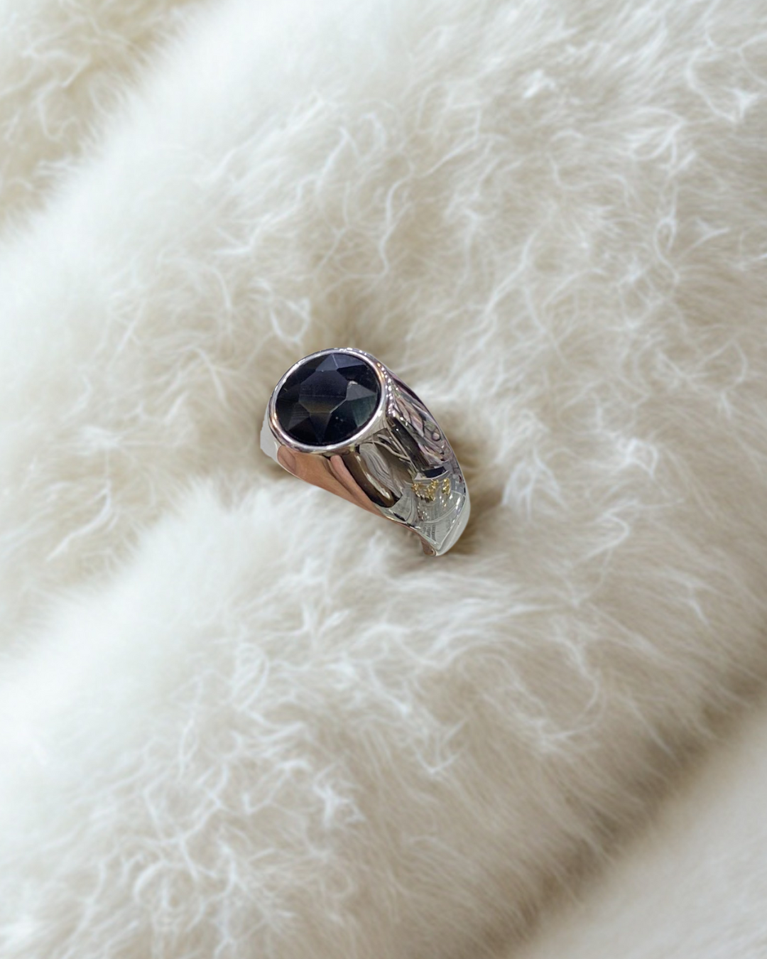 Black Tourmaline Ring for Men - Silk Route Bazar