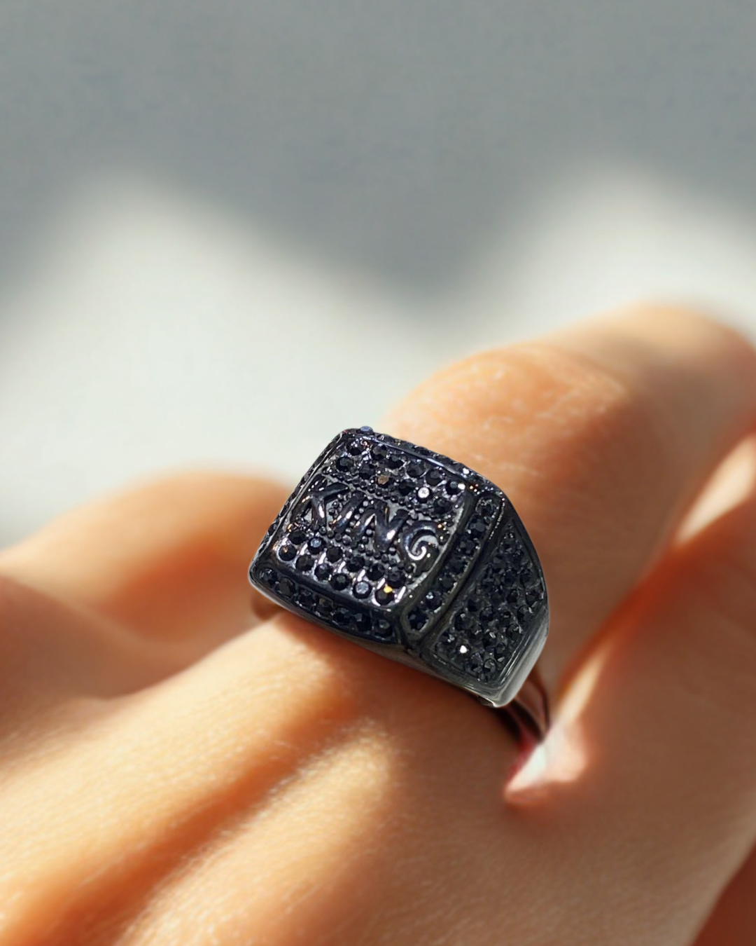 King- Stainless Moissanite Black