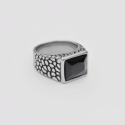 obsidian snake skin ring