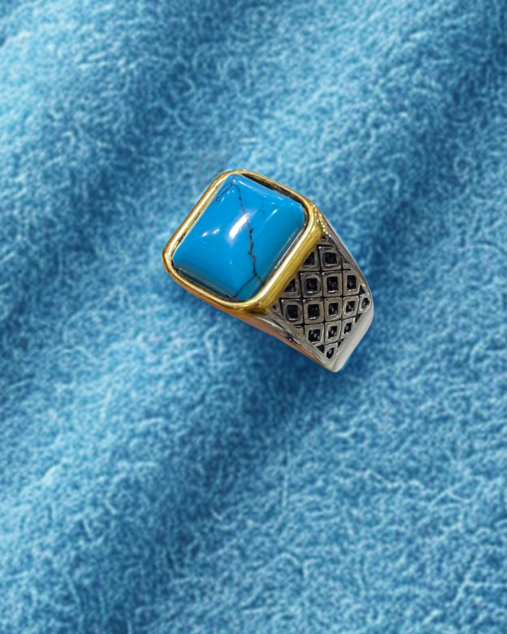 Turkish Ring Sterling Silver (Stainless Steel) - Turkish Feroza