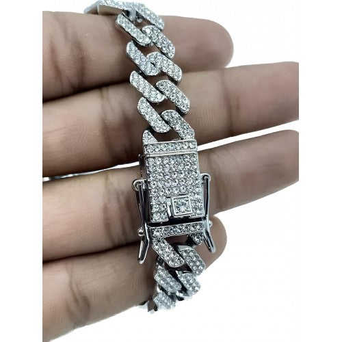 Sophisticated Men’s Luxury Highly Polished Silver-Plated Bold Cuban Link Chain Bracelet