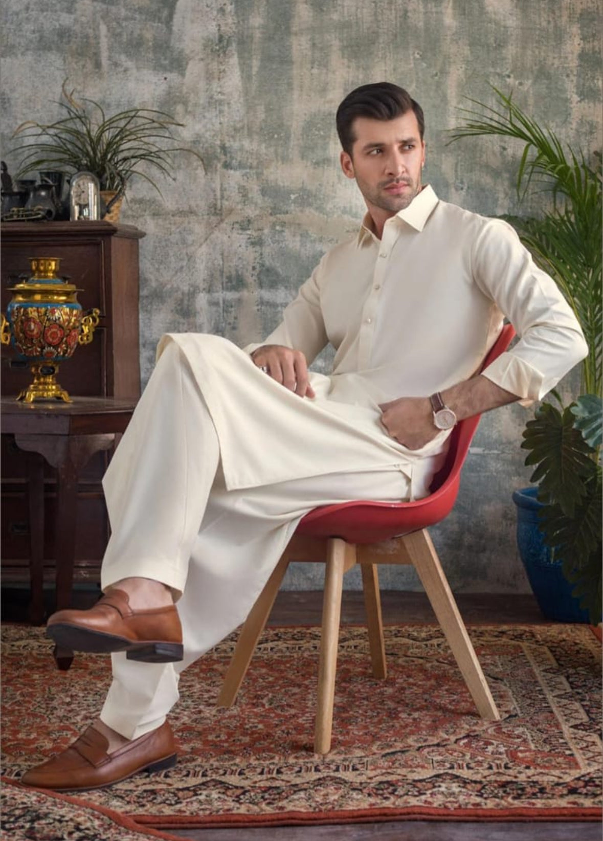 Men’s Premium Boski Shalwar Kameez – Soft Cotton Blend | Classic Eastern Wear