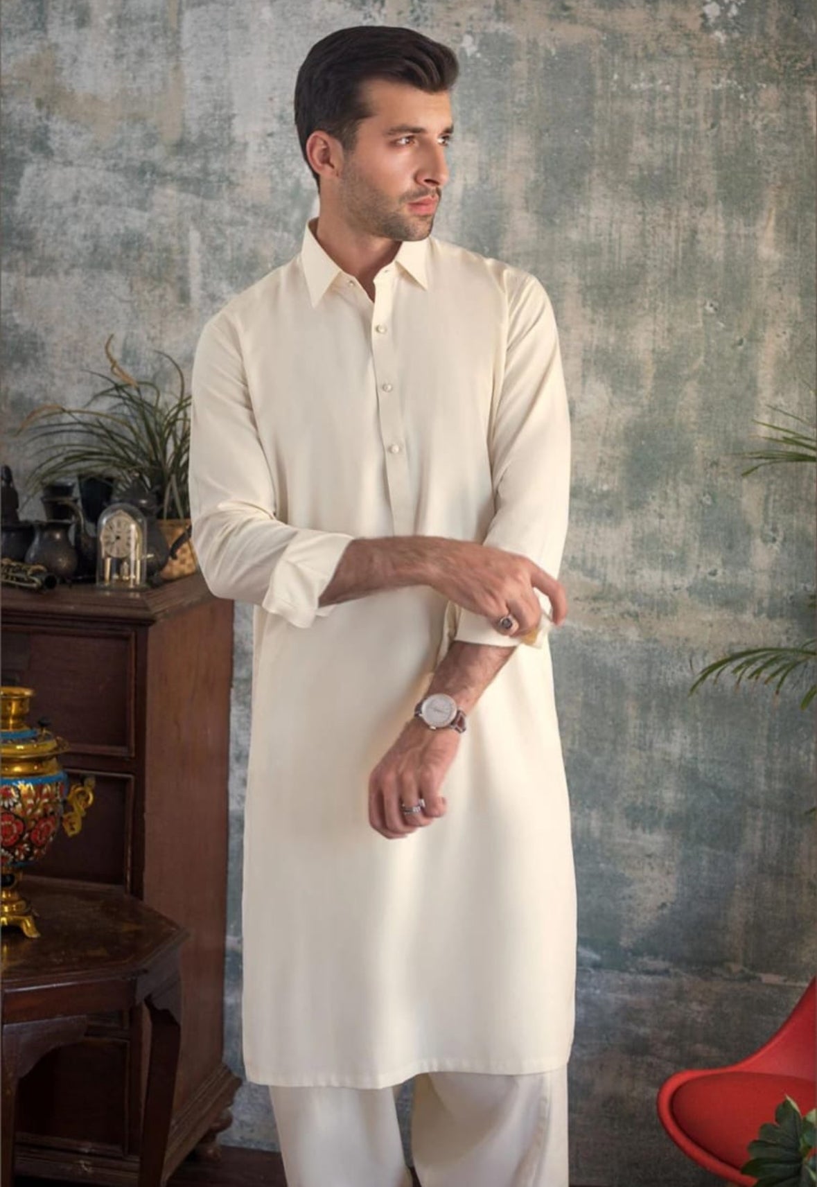 Men’s Premium Boski Shalwar Kameez – Soft Cotton Blend | Classic Eastern Wear
