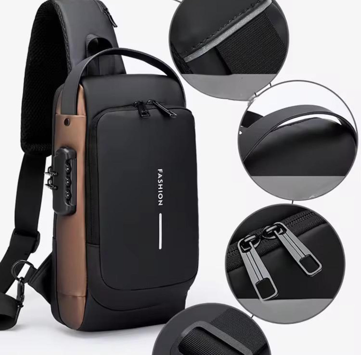 FlexGuard™ Anti-Theft Crossbody Sling Bag – USB Charging & Lock Security