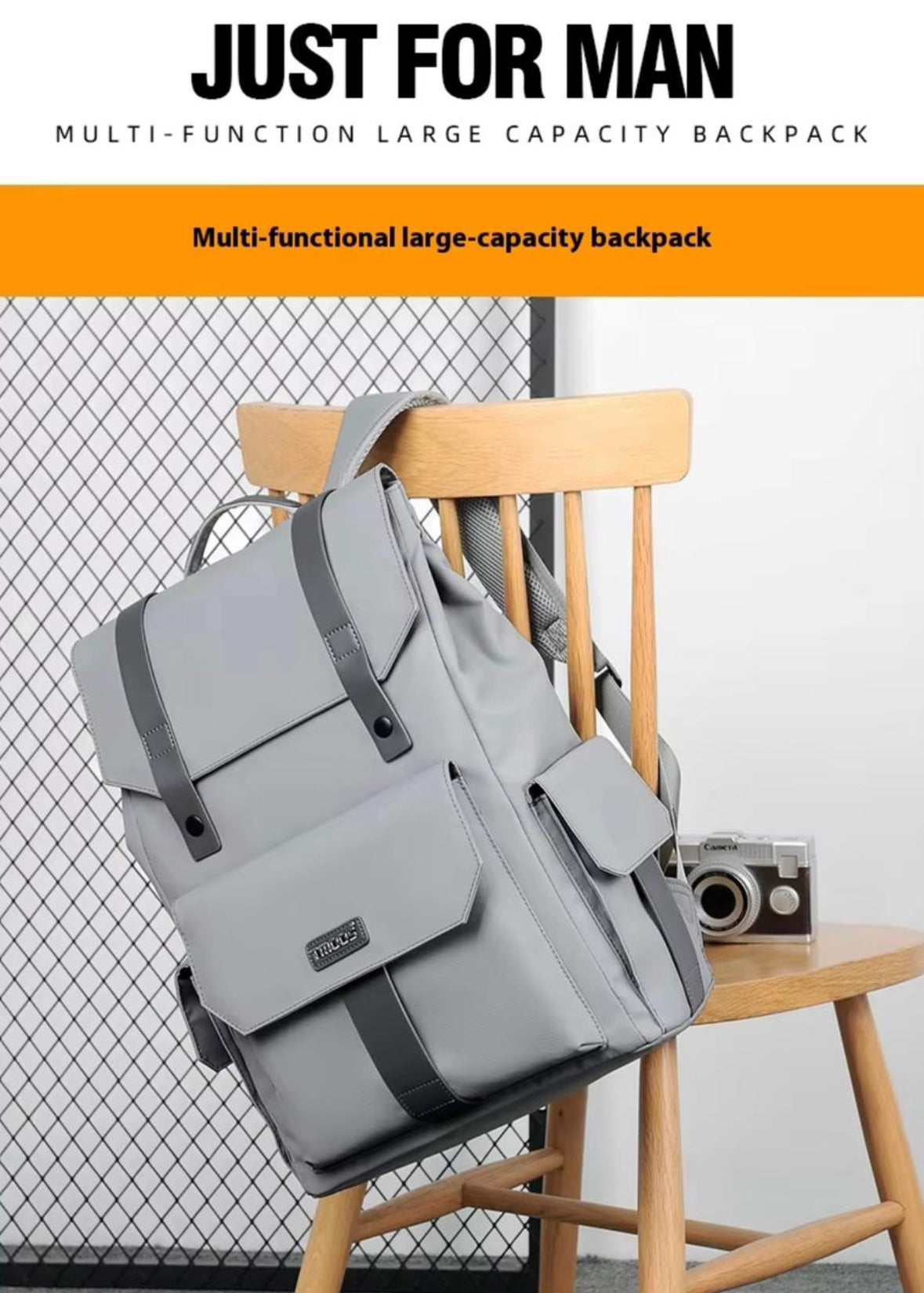 UrbanEdge™ Multi-Functional Large-Capacity Backpack – Grey
